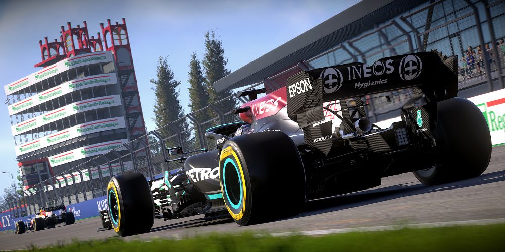 The rear of an F1 car featured in F1 2021
