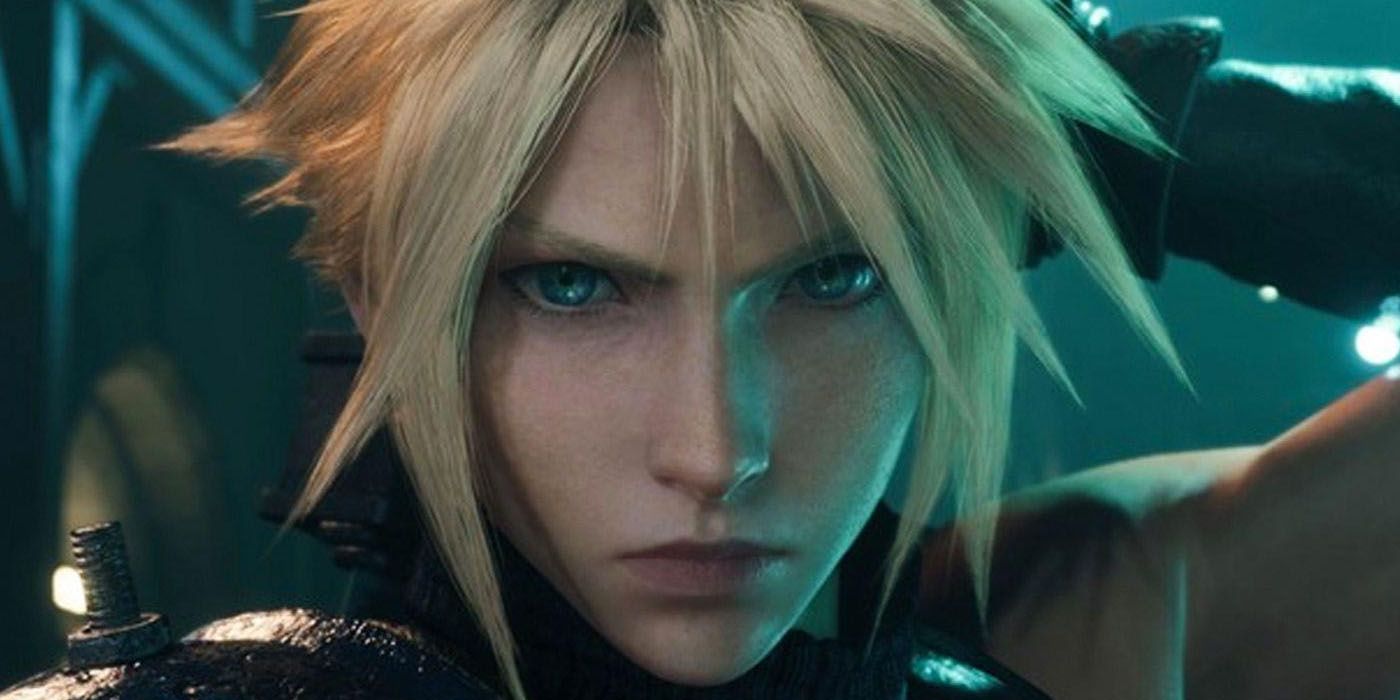 A close-up of Cloud in Final Fantasy VII Remake