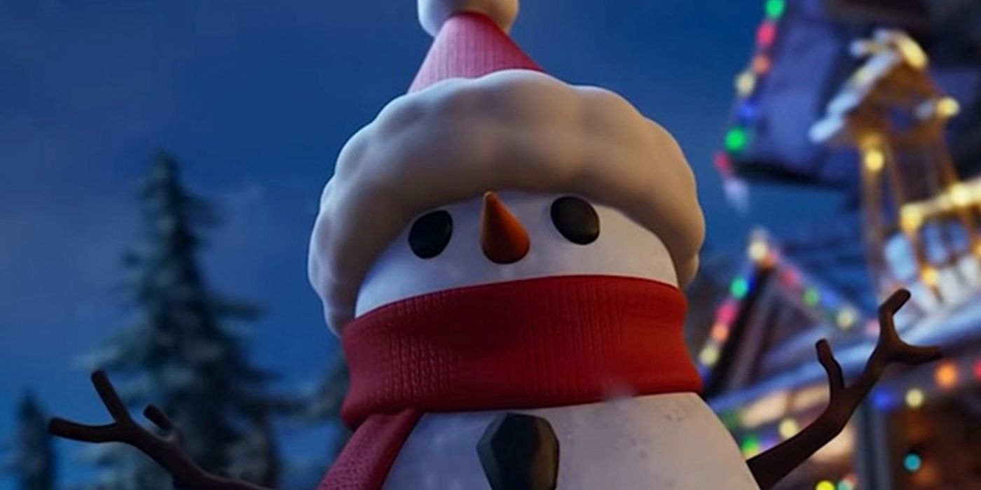 A snowman in the Winterfest 2021 Fortnite event