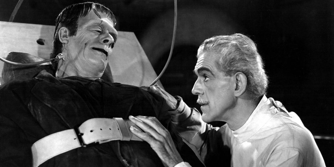 Dr. Frankenstein and his monster.