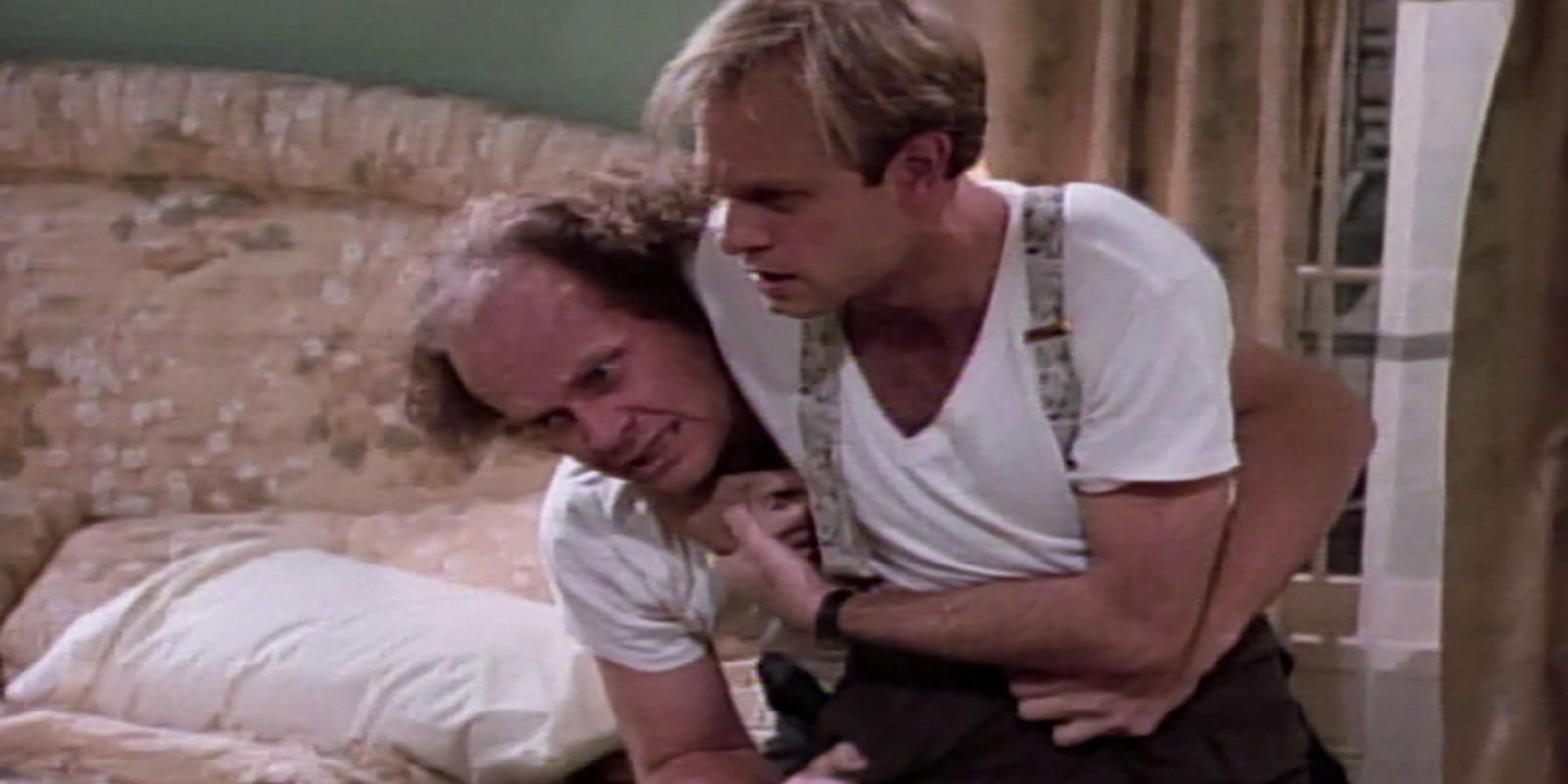 Frasier and Niles Crane wrestle in Author Author episode of Frasier