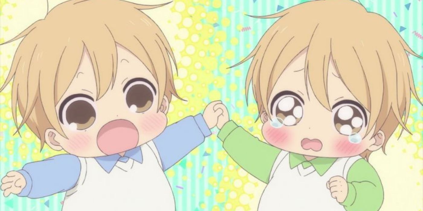Two crying babies in the Gakuen Babysitters anime