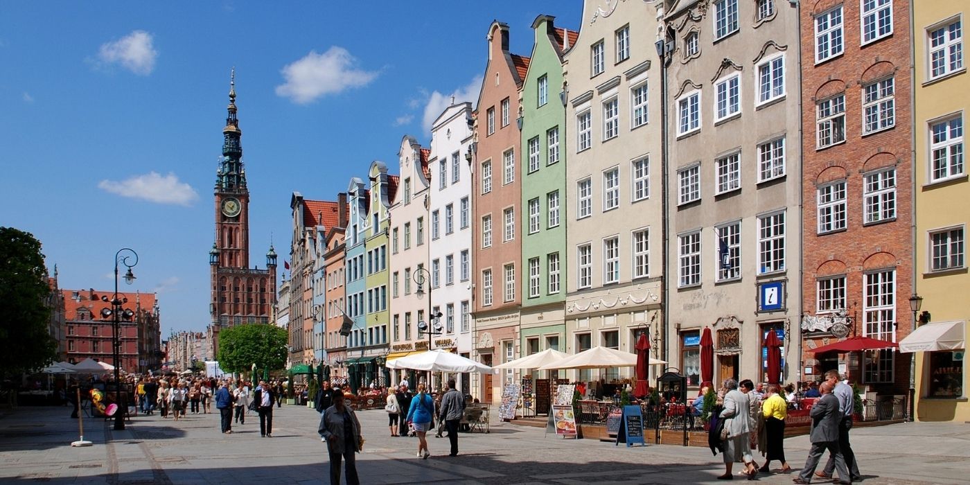 A shot of the city of Gdańsk in Poland