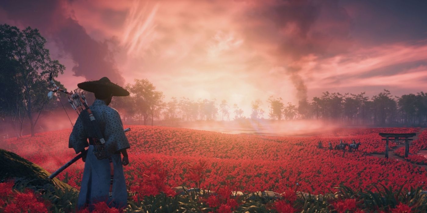 red fields in Ghost of Tsushima 