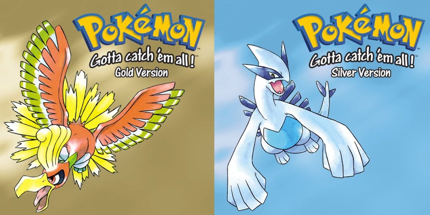 Split image showing covers for Pokémon Gold &amp; Silver.