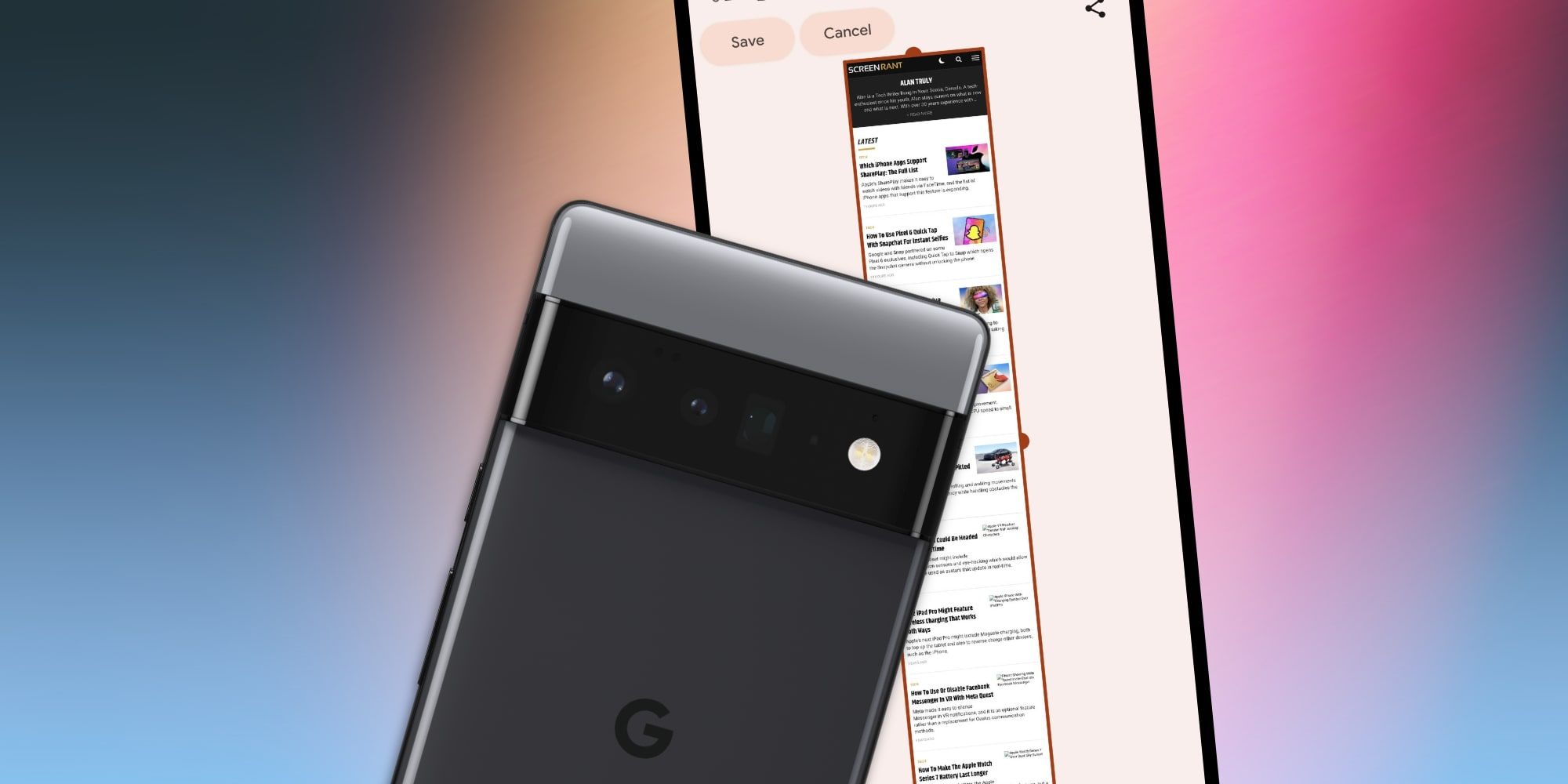 Google Pixel 6 With Full Page Screenshot