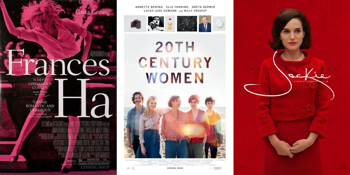 Split Image of Frances Ha, 20th Century Women and Jackie posters