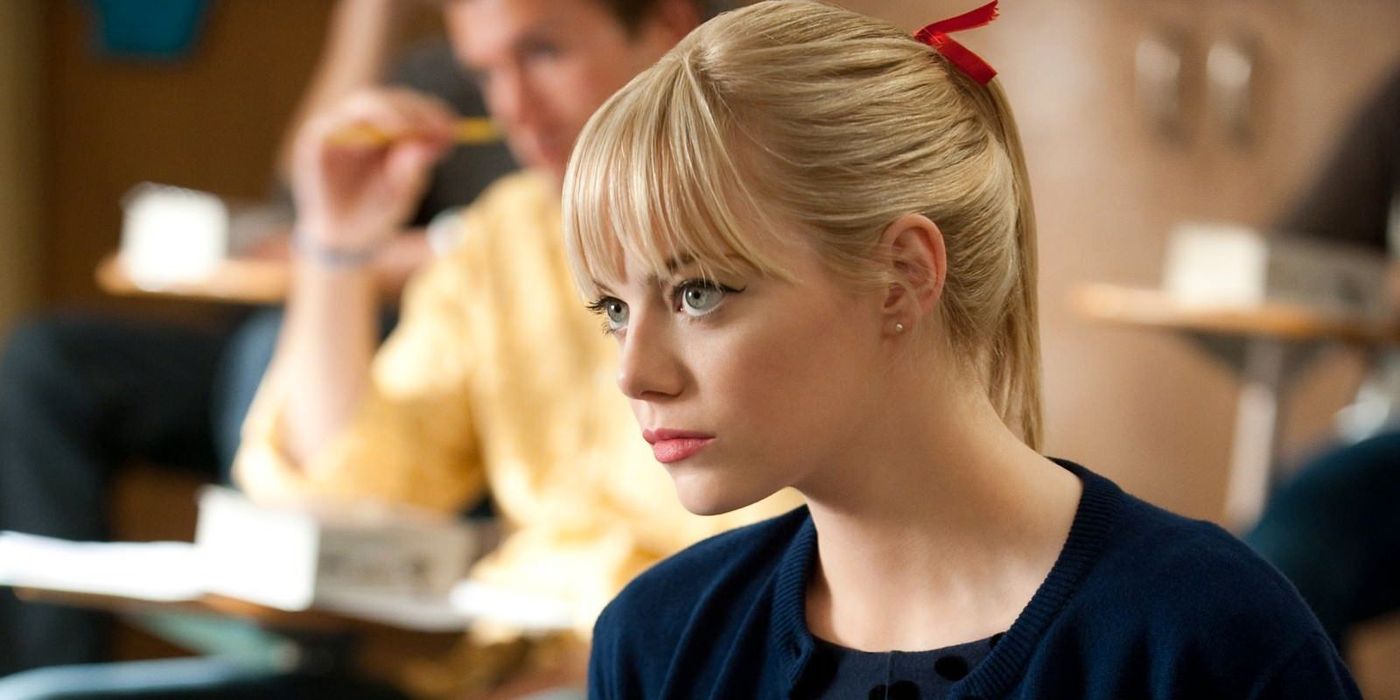 Gwen Stacy sitting in class in Amazing Spider-Man.