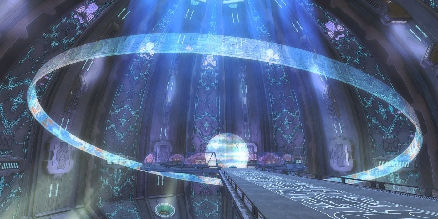 The control room covered by an energy dome in Halo CE