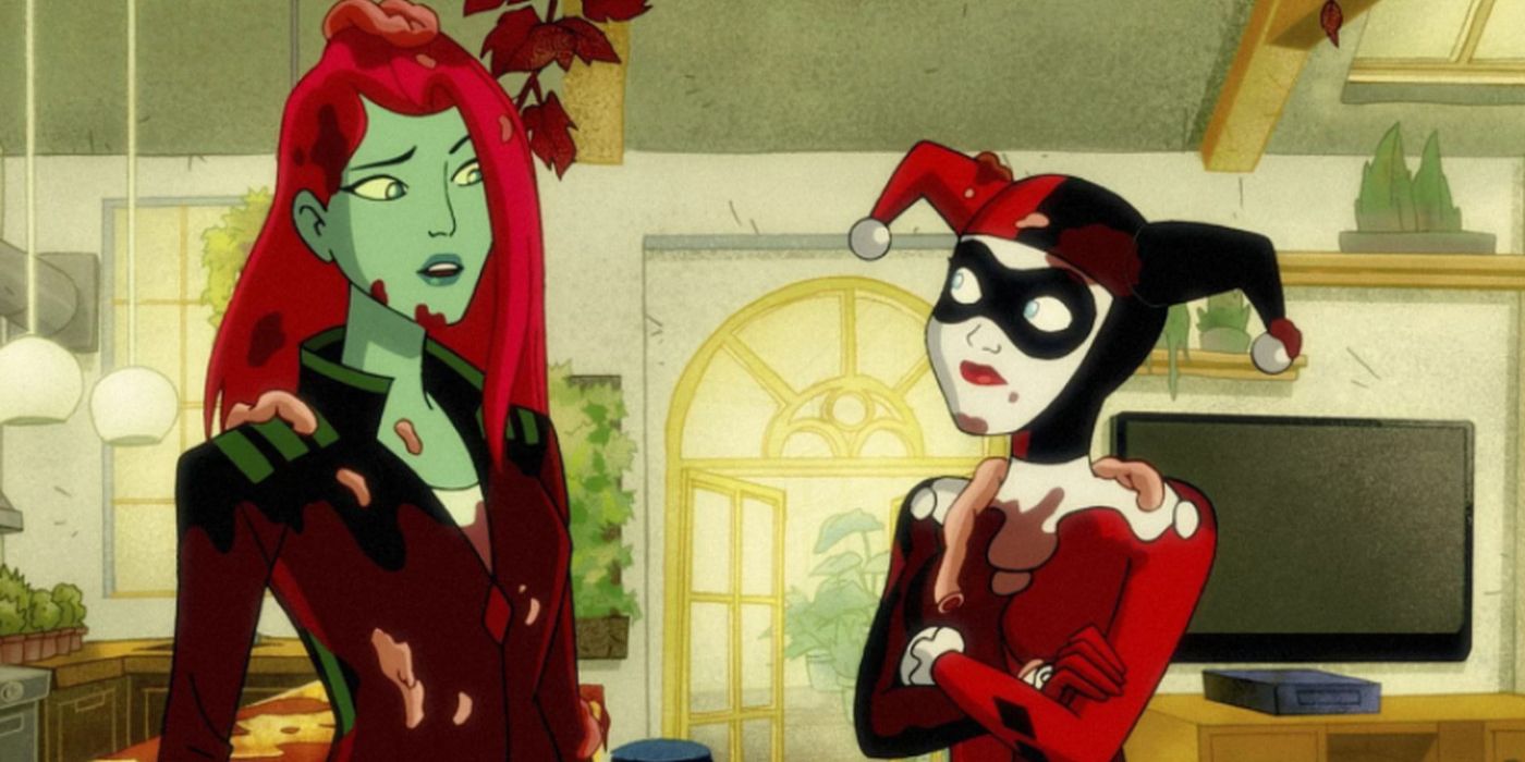 Harley Quinn talking to Poison Ivy.