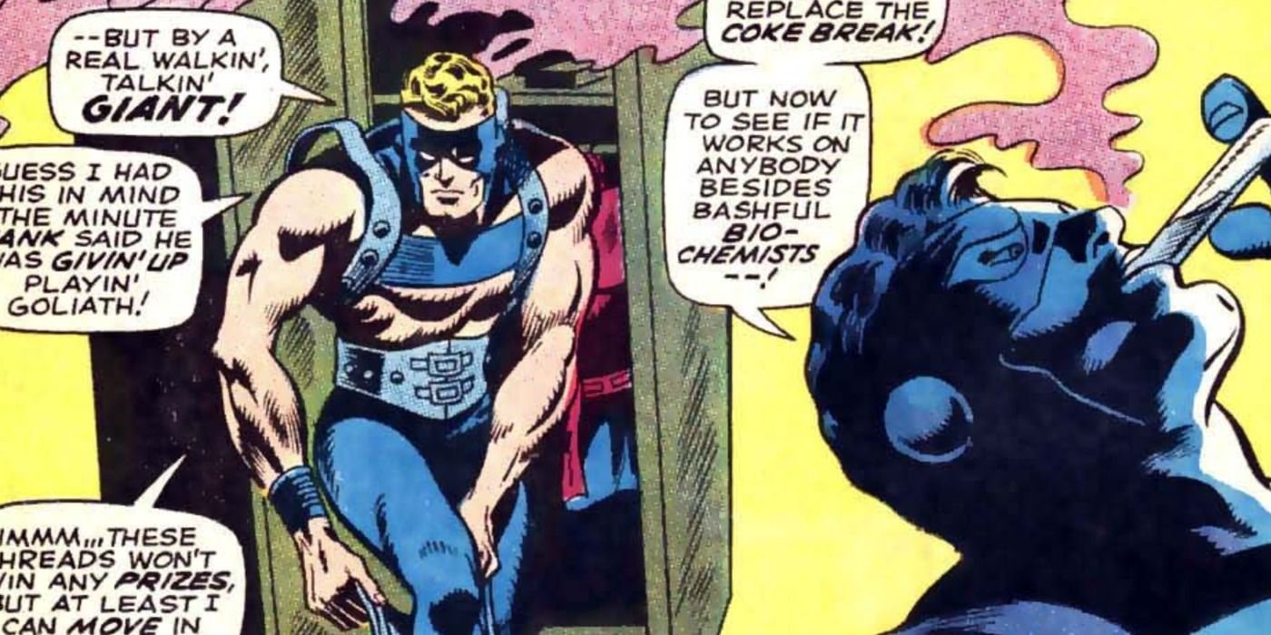 Hawkeye becomes Goliath in Marvel Comics.
