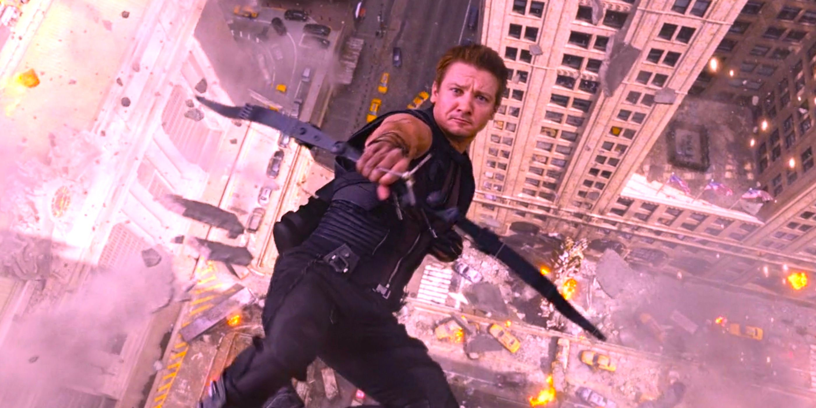 Hawkeye fires an arrow in Avengers