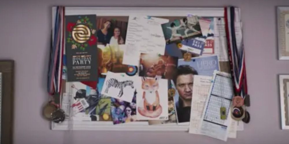 Kate's bulletin board in Hawkeye features a picture of Clint Barton, an invitation to her mother's holiday party, and more