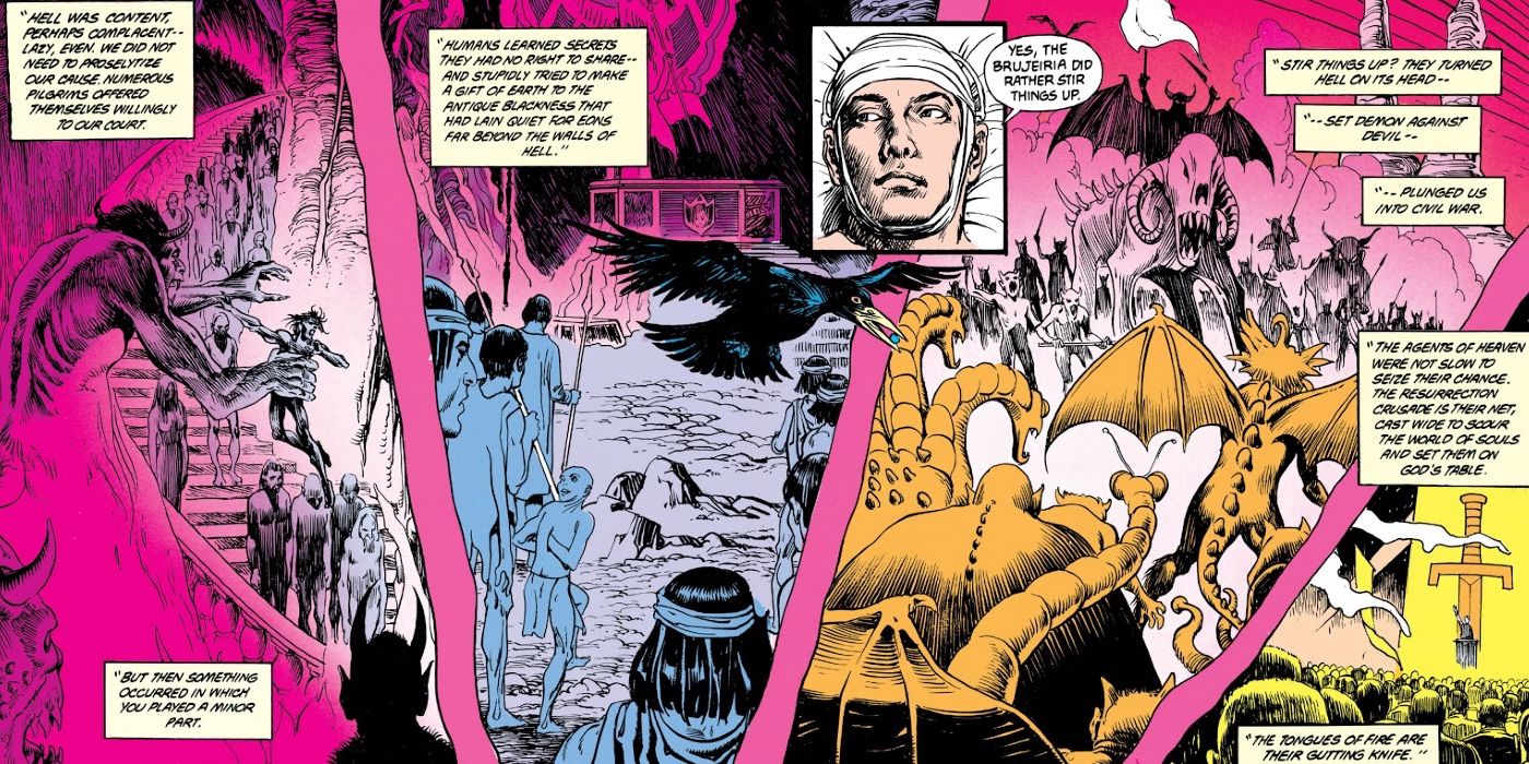 Nergal tells John Constantine how the Great Darkness tripped off a civil war in Hell