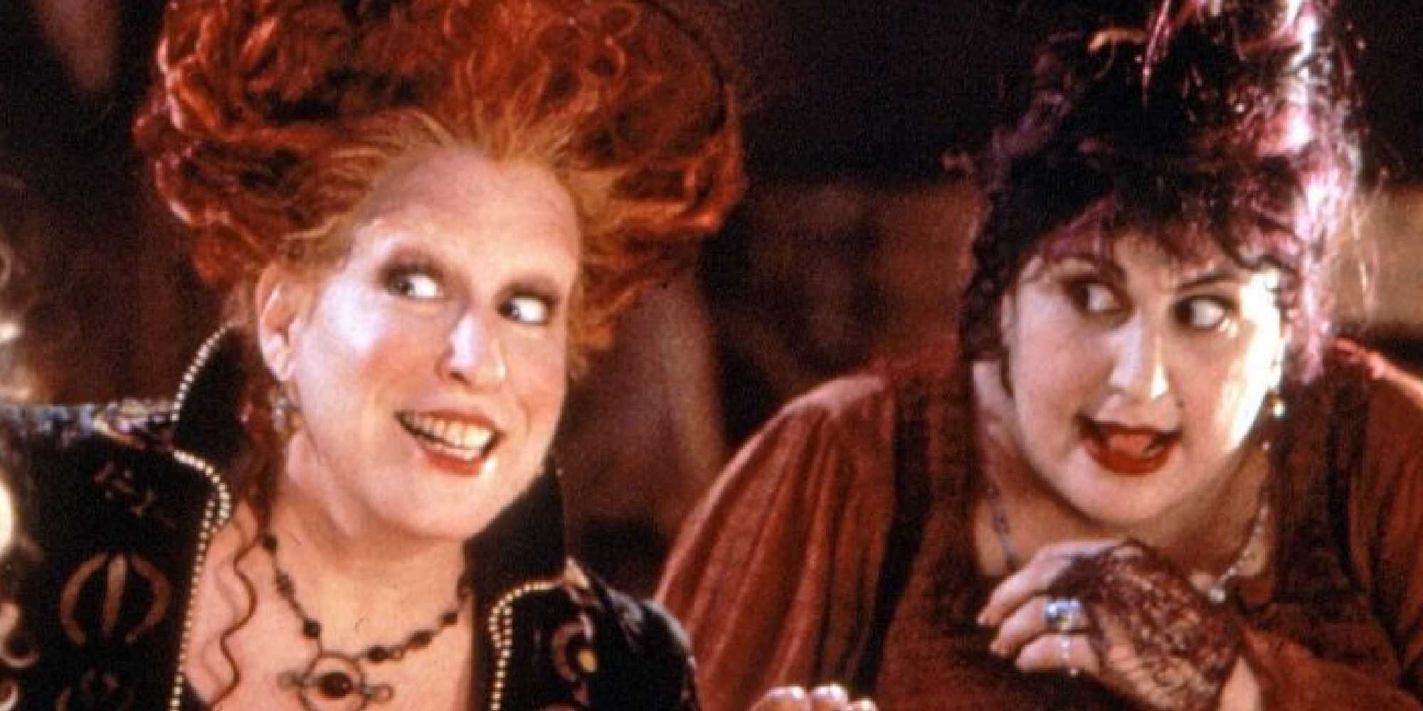 Winifred and Mary look off camera on Hocus Pocus 