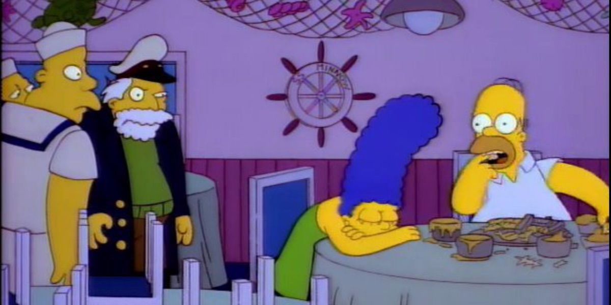 Homer and Marge at the Frying Dutchman