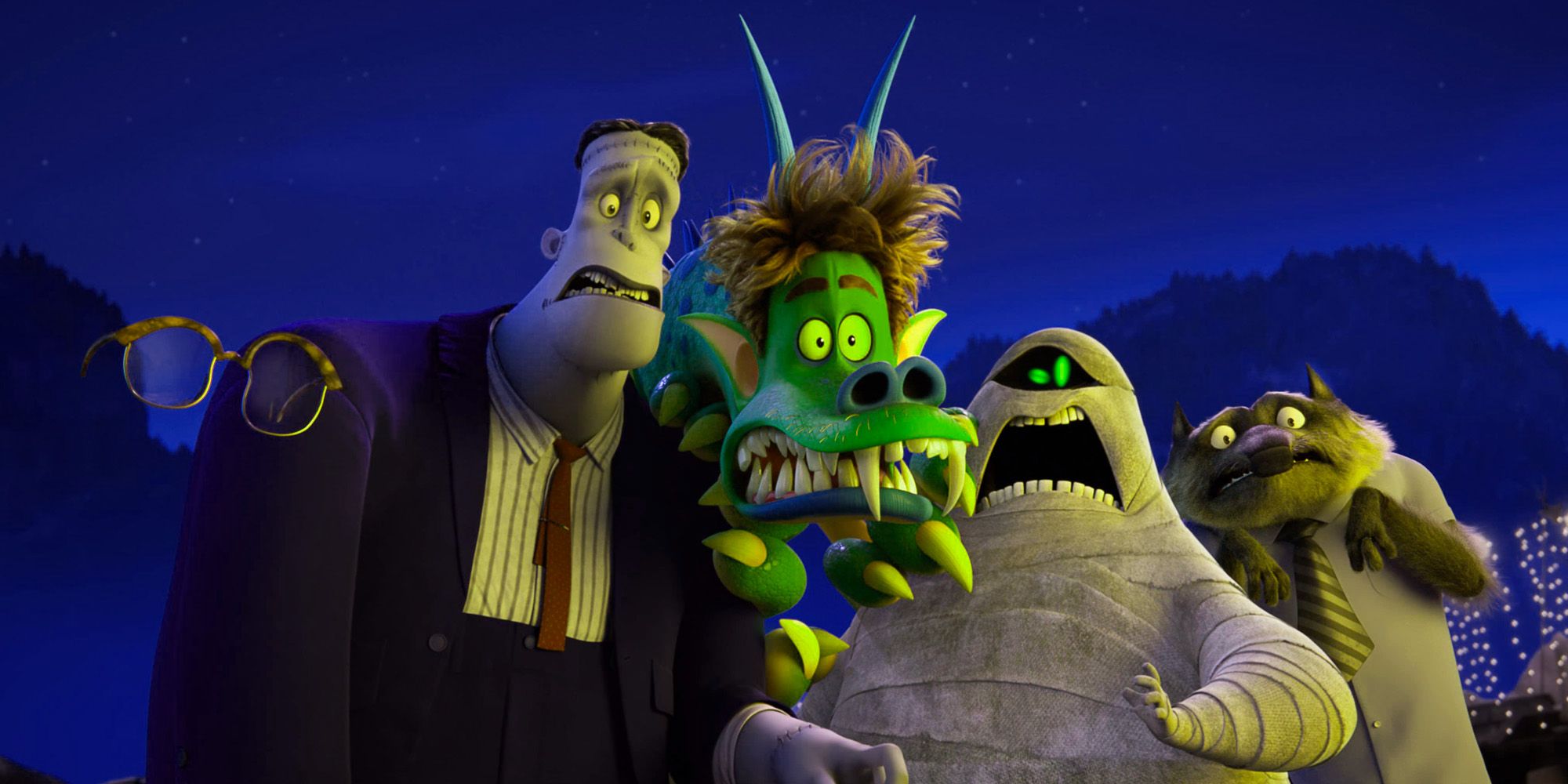 Griffin, Frank, Johnny, Murray and Wayne look scared in Hotel Transylvania: Transformania