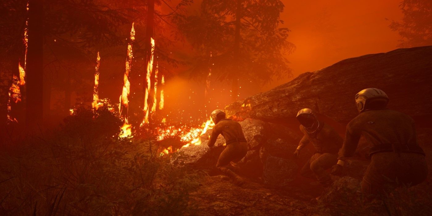 Icarus Players Near Forest Fire