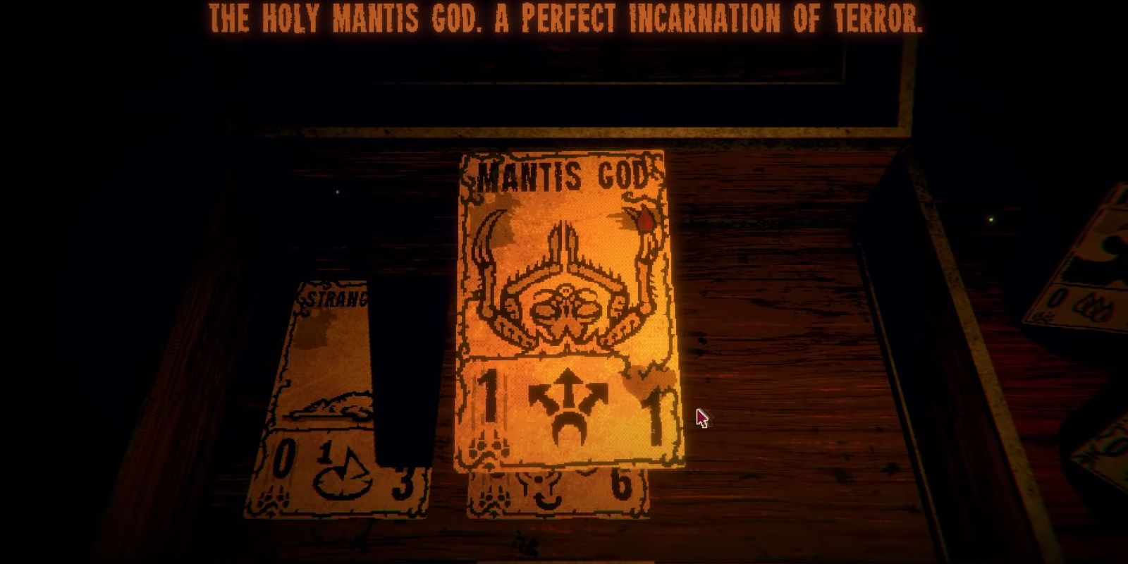 Inscryption lets players transform their Mantis card into a Mantis God.