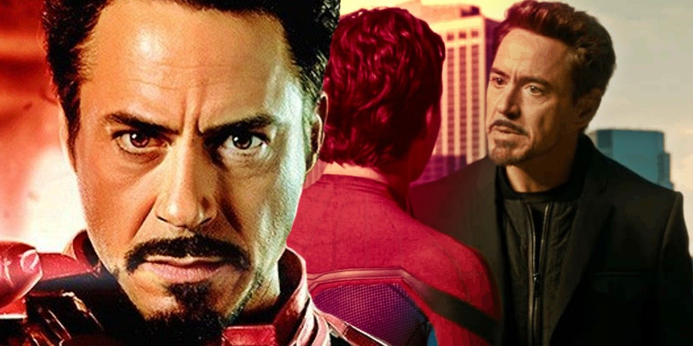 Split image of Iron Man alone and with Spider-Man