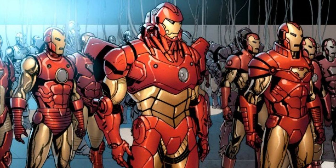 Iron Man's different suits of armor.