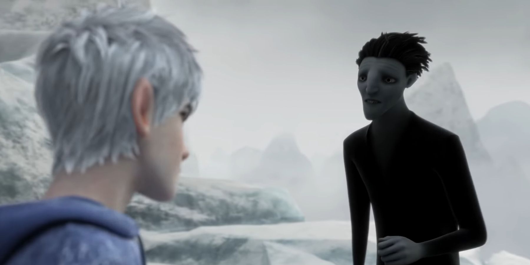 Jack Frost speaking with Pitch Black in the Antarctic in Rise Of The Guardians