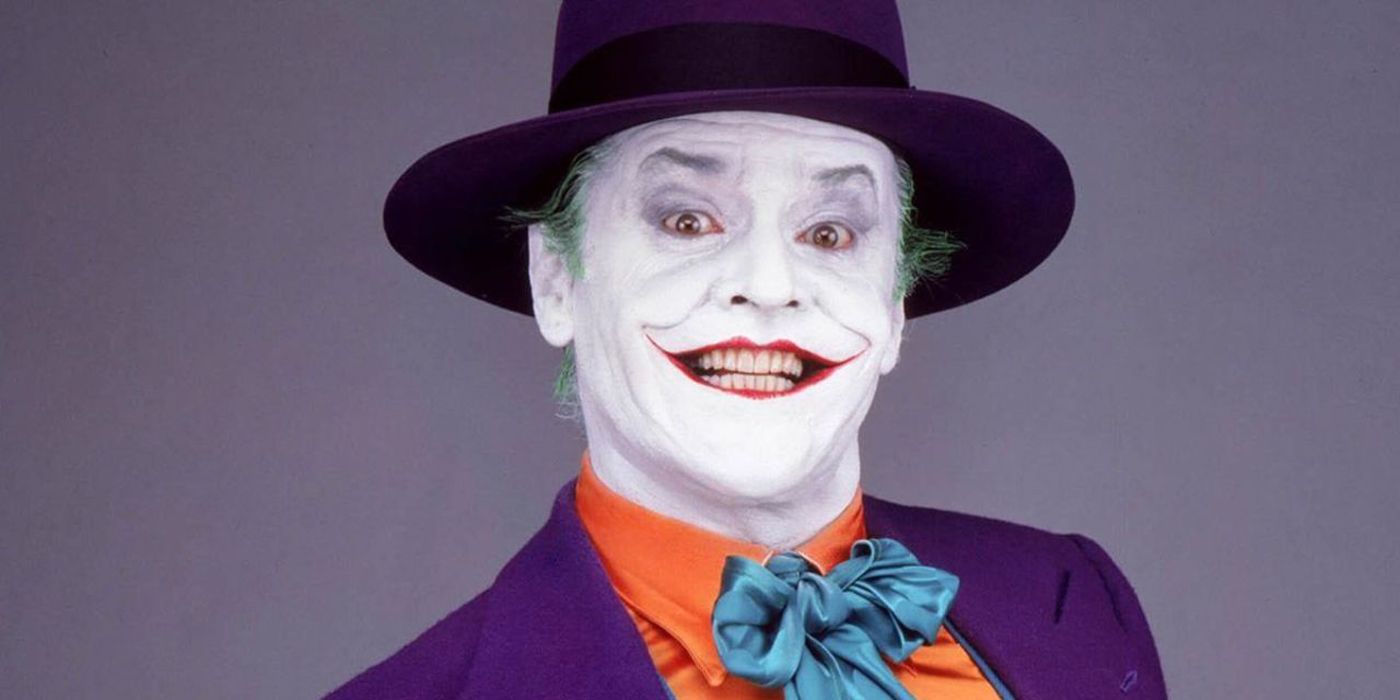 Jack Nicholson as the Joker smiling in 1989's Batman