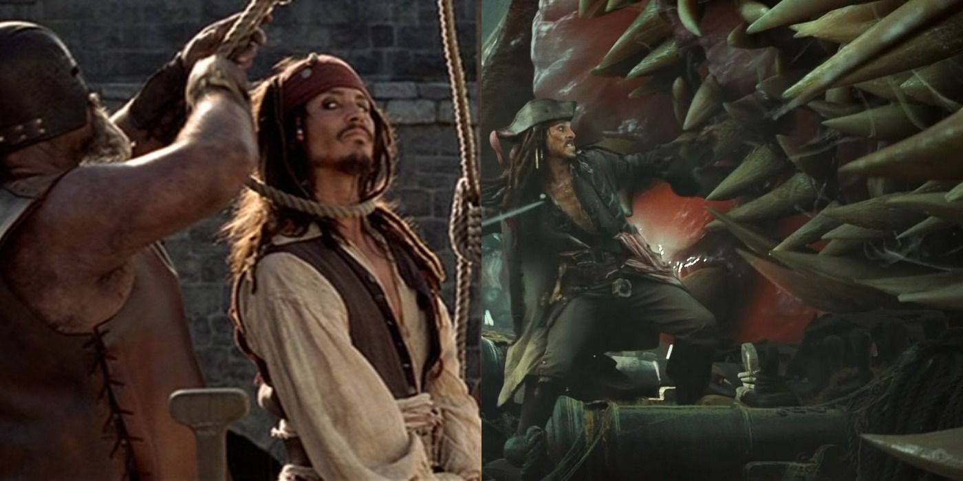 Jack Sparrow Hanging and Kraken