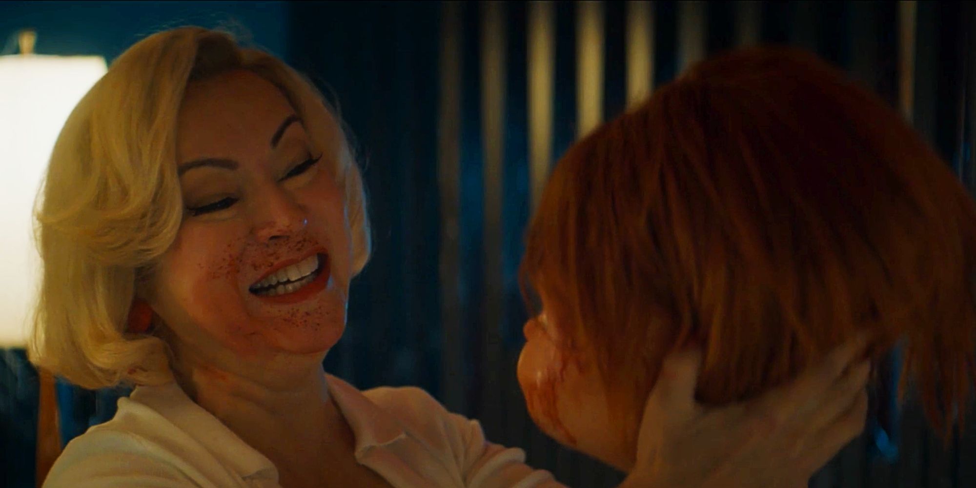 Jennifer Tilly as Tiffany with Chucky Head in Season 1 Finale
