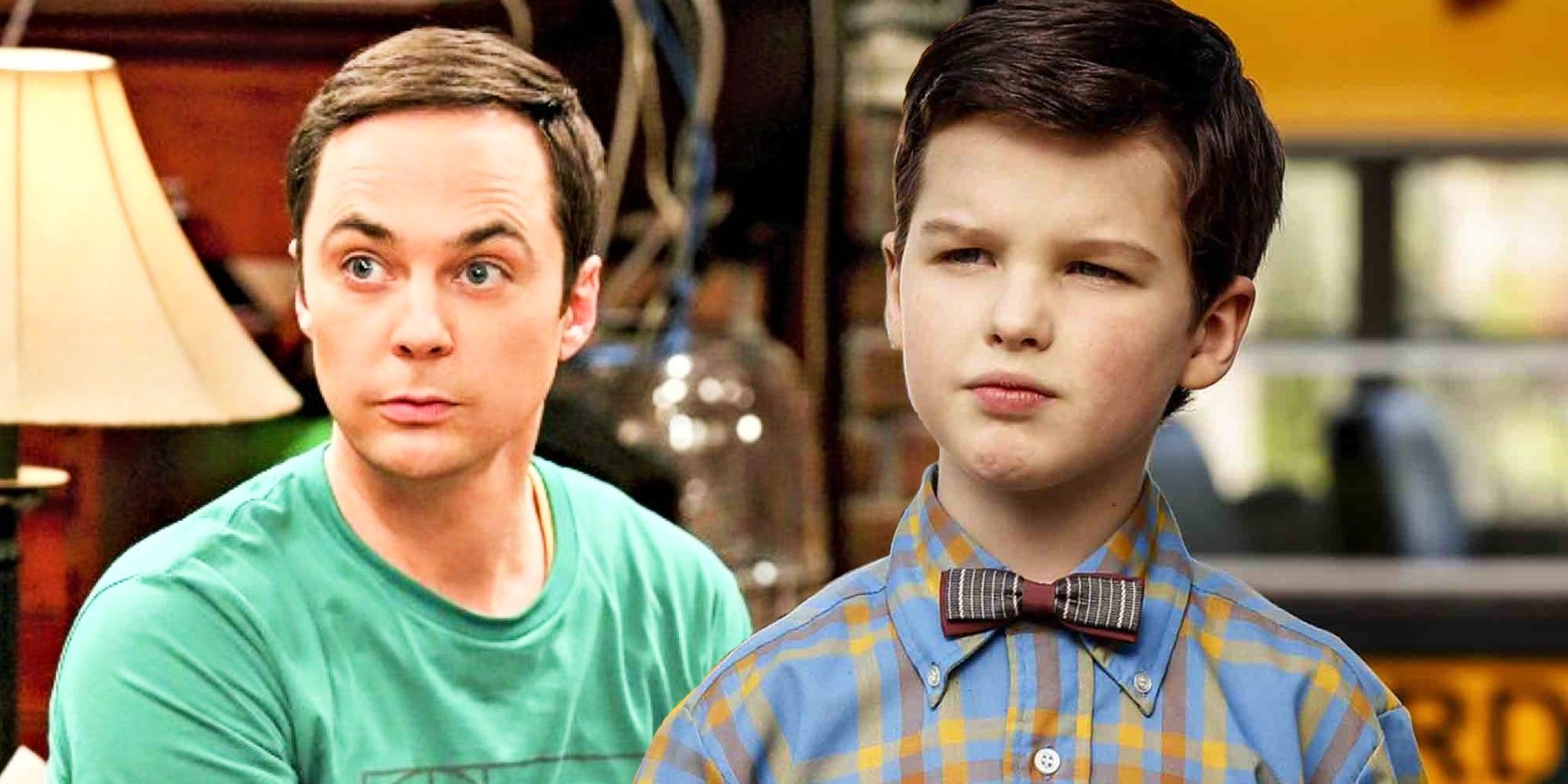 Jim Parsons and Iain Armitage as Sheldon Cooper from The Big Bang Theory and Young Sheldon