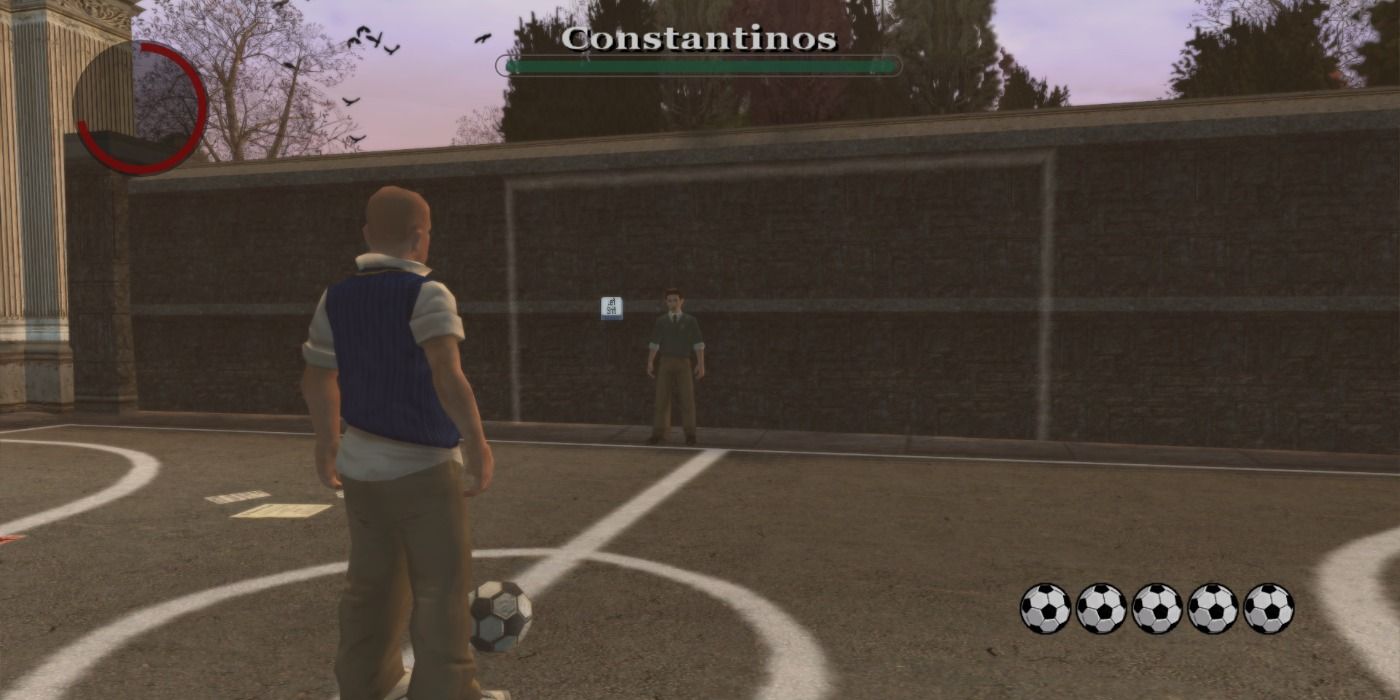 Jimmy plays penalty shots with Constantinos in Bully