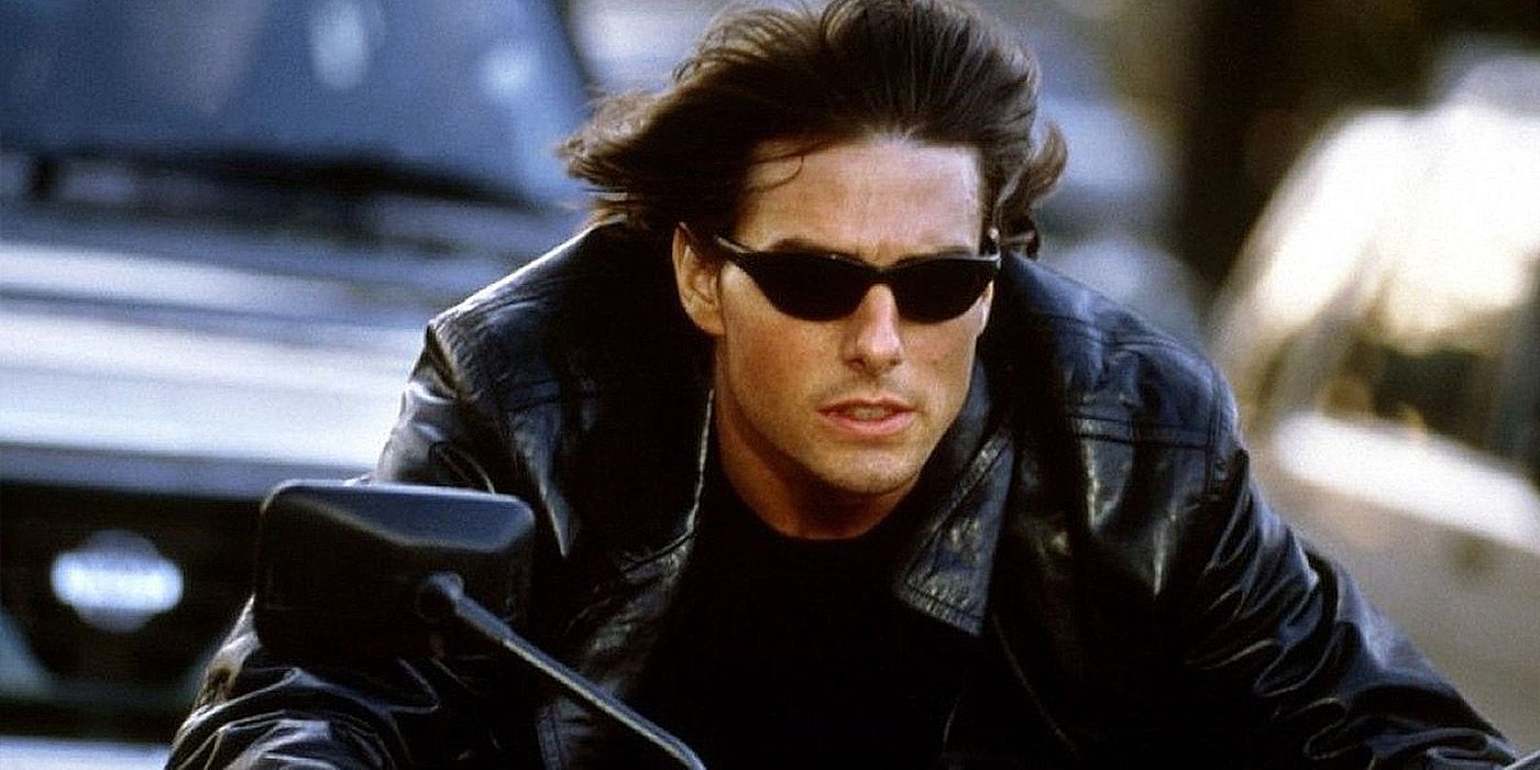 Ethan Hunt on a motorcycle in Mission: Impossible II