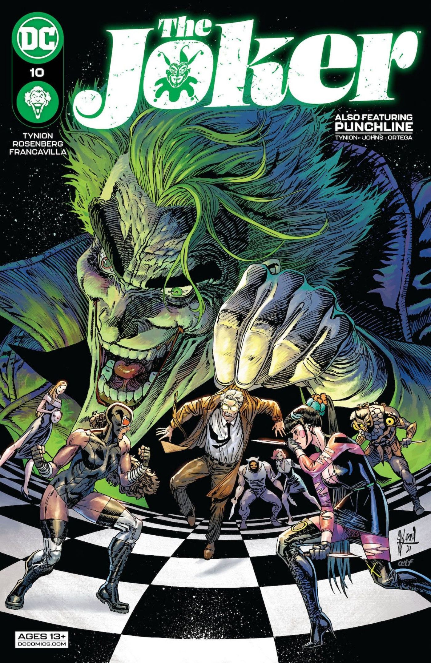 Joker 10 Preview cover, showing the Joker moving various characters around like chess pieces