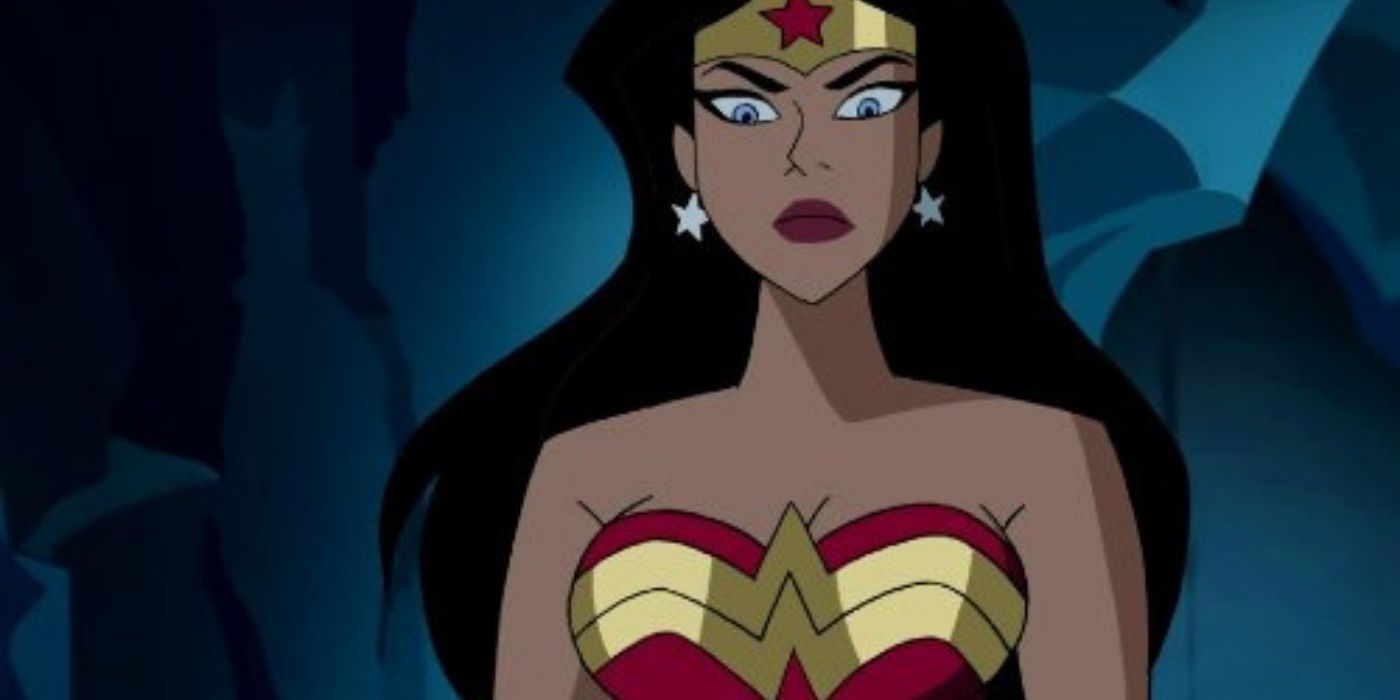 Wonder Woman looking angry in Justice League animated