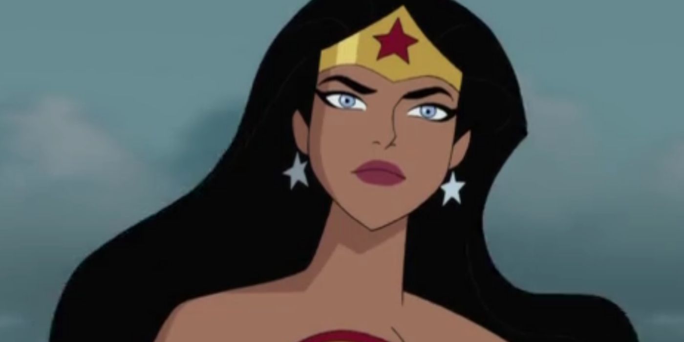 Wonder Woman looking into the distance in Justice League animated