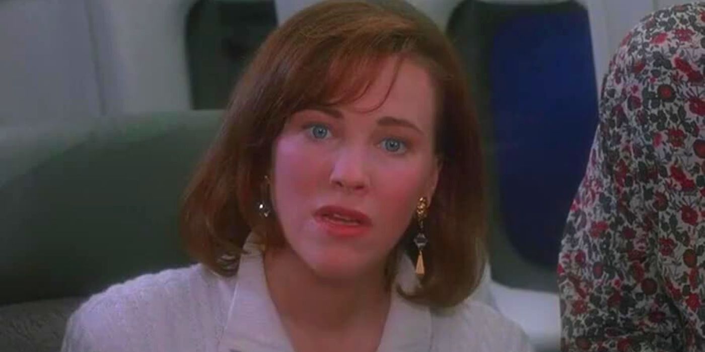 Kate looks shocked on a plane in Home Alone