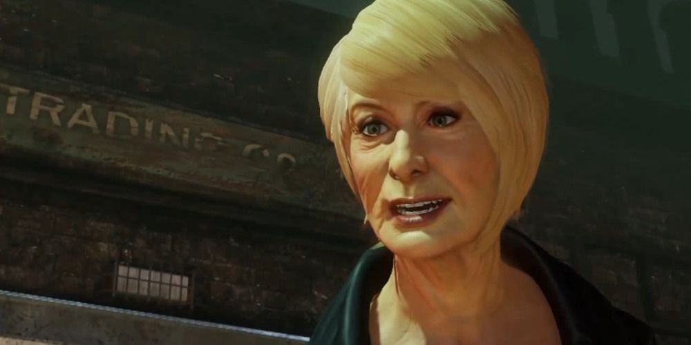 Katherine Marlowe looks serious in Uncharted 3