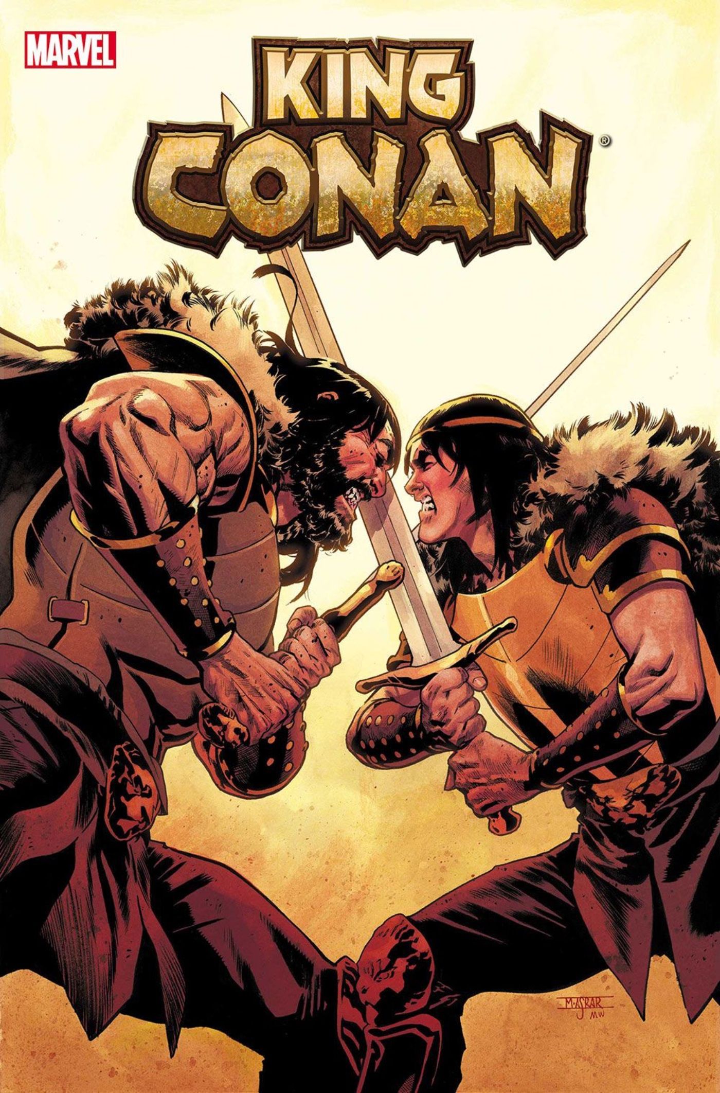 King Conan 4 cover, showing Conan fighting his Conn. Their swords are locked in combat