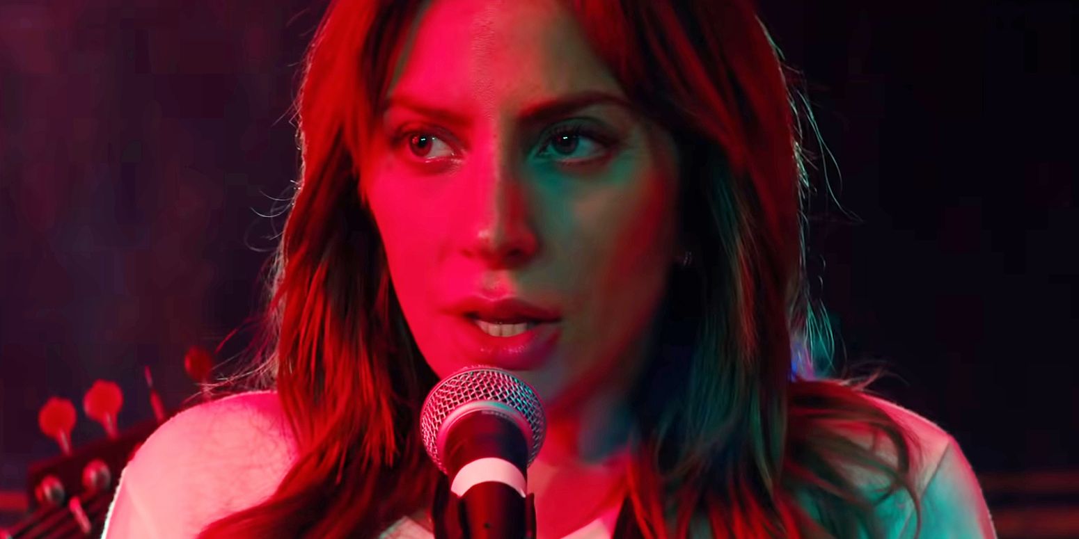 Ally on stage looking nervous in A Star Is Born