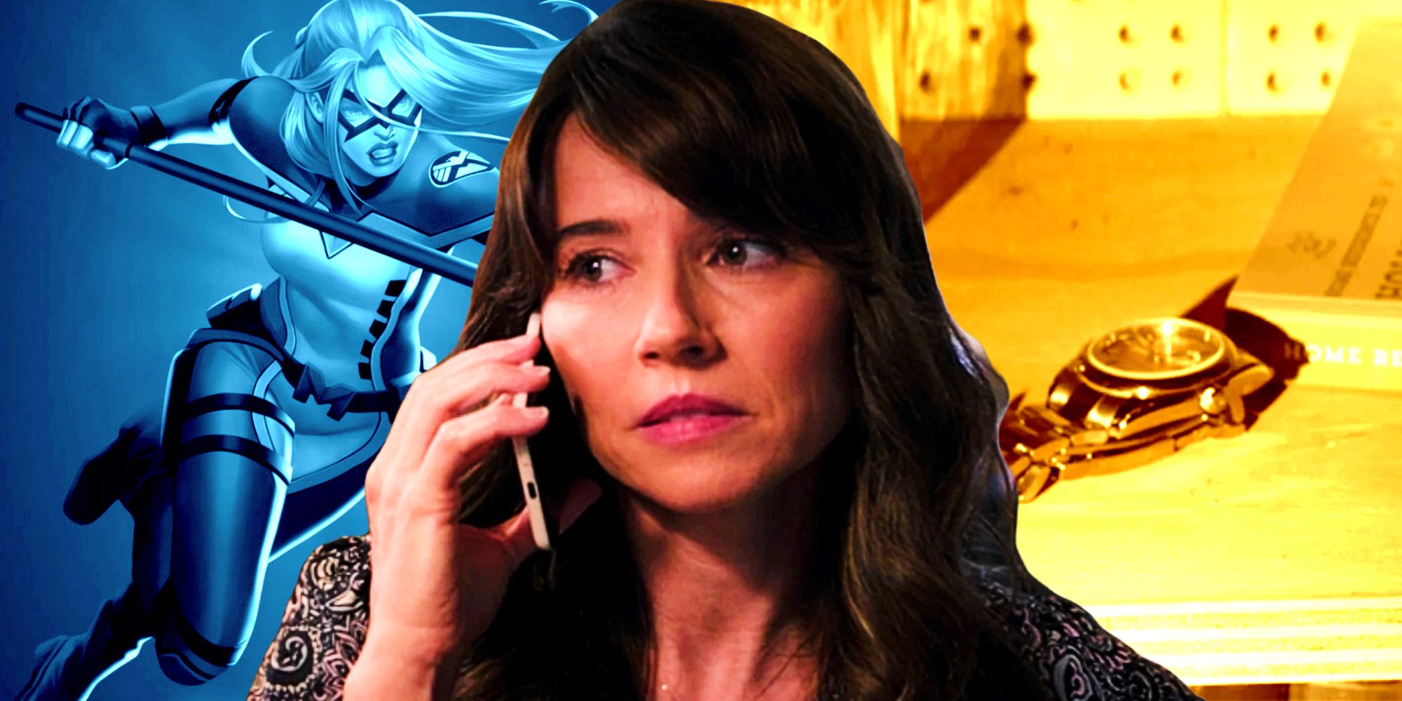 Linda Cardellini as Laura Barton with Mockingbird and Avengers Watch in Hawkeye
