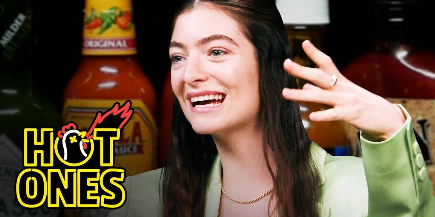 Lord gestures with her hands on Hot Ones