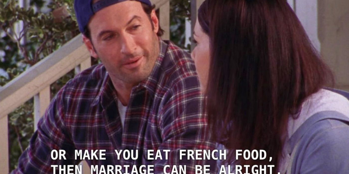 Luke talks to Lorelai about French food on Gilmore Girls