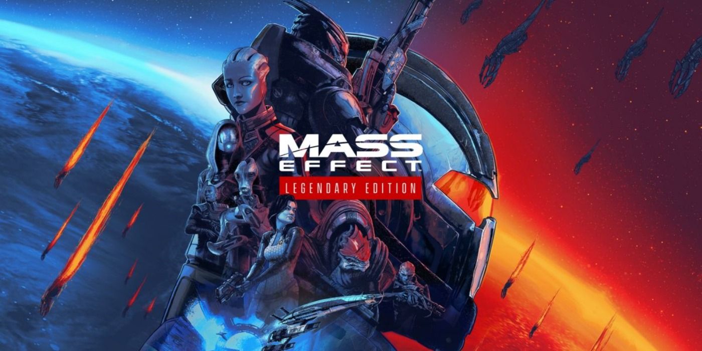 Cover art and collage of the main Mass Effect on the helmet of Commander Shepard
