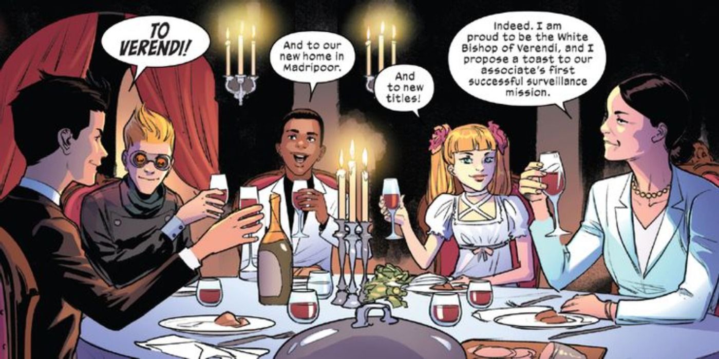 Former Hellfire Club toasting to their success on Madripoor