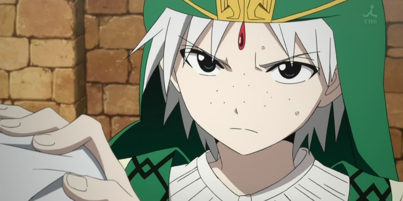 Ja'far frowning and sweating in Magi Labyrinth of Magic
