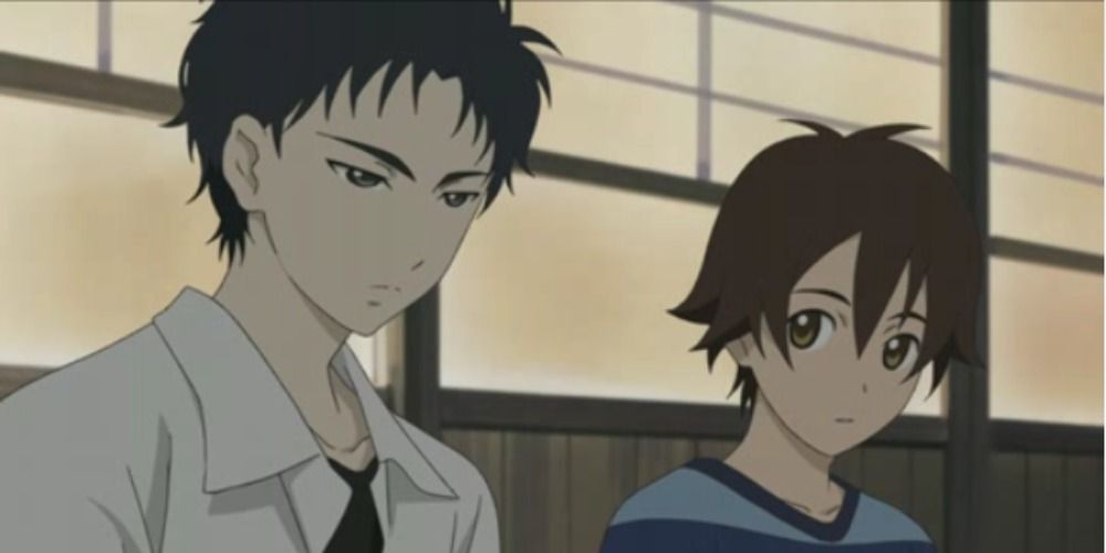 Makoto and Taro from Ghost Hound standing side by side