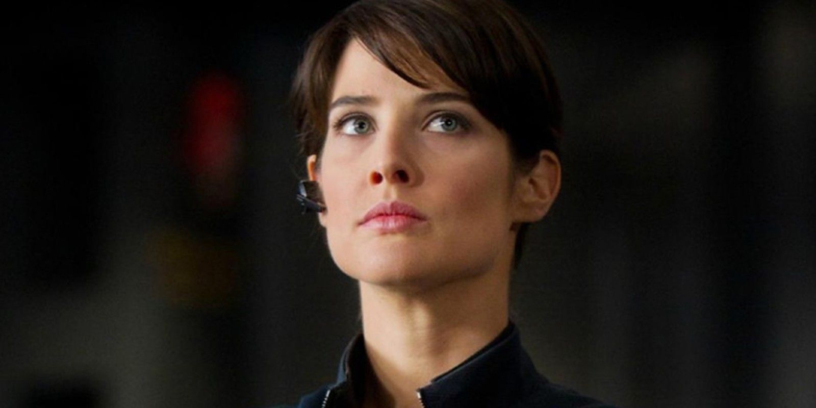 Maria Hill looking up in Avengers