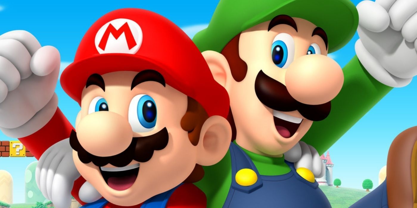 Mario and Luigi celebrating