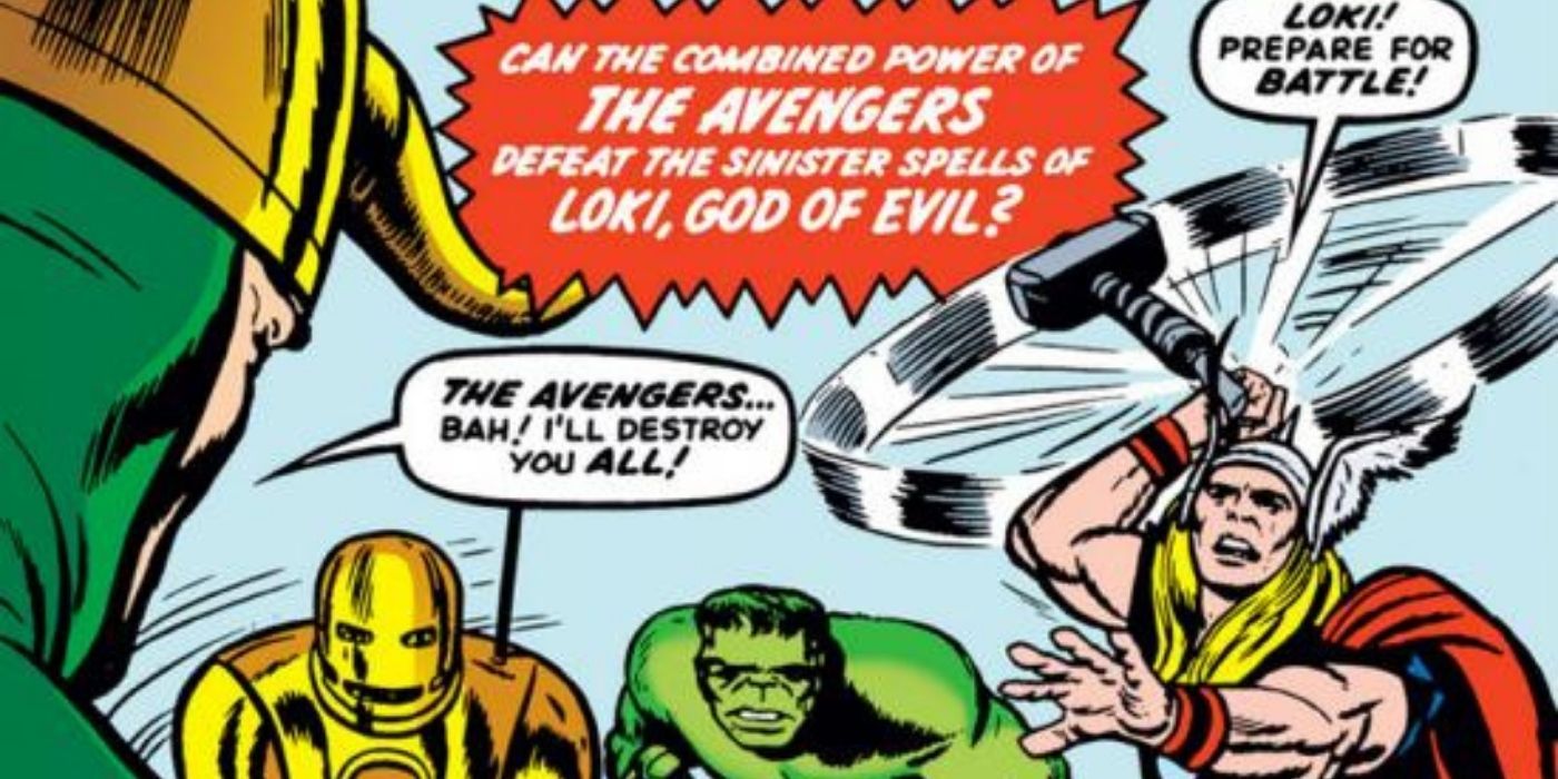 Loki faces the Avengers in Marvel Comics
