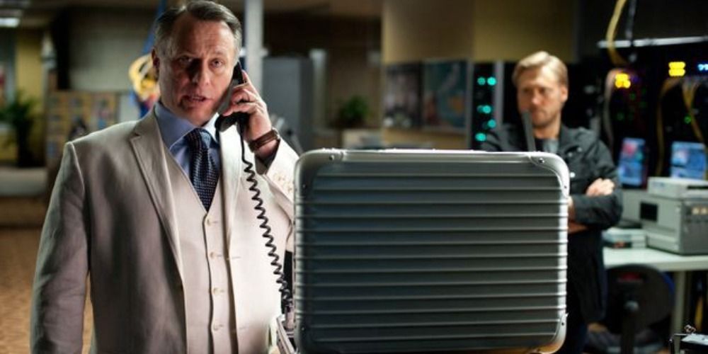 Michael Nyqvist talks on the phone in MI Ghost Protocol